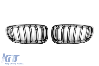 Răciri cu nervuri duble crom/negru potrivite pentru BMW Seria 3 GT F34 2013-2016 Performance AutoTuning