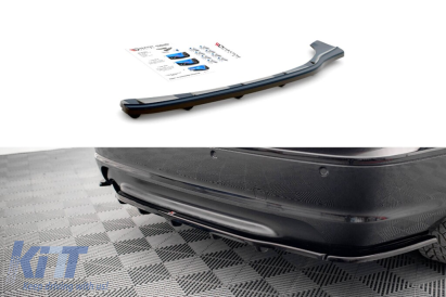 Aditiv Maxton Design pentru difuzor cu aripioare verticale, potrivit pentru bara de protecție M Technik din spate la BMW Seria 3 E46 Coupe 1999-2003, lac negru Performance AutoTuning