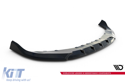 Spoiler Maxton Design versiunea 1 potrivit pentru bara frontală a BMW Seria 7 G70 după 2022, lac negru Performance AutoTuning
