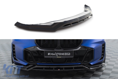 Spoiler Maxton Design versiunea 2 potrivit pentru bara frontală M pe BMW X5 G05 Face după 2023, lac negru Performance AutoTuning