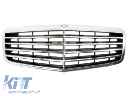 Grilă crom/neagră potrivită pentru Mercedes E-Class W211 2007-2009 Performance AutoTuning