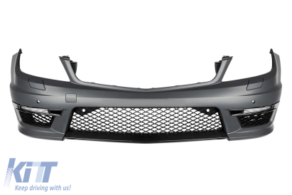 Bumper frontal design A potrivit pentru Mercedes C-Class W204 2007-2014 sedan, break cu PDC, cu duze de spălare, cu lumini de zi DRL Performance AutoTuning