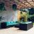 Set mobilier de grădină cu perne, 8 piese, negru, poliratan GartenMobel Dekor