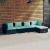 Set mobilier de grădină cu perne, 5 piese, negru, poliratan GartenMobel Dekor