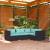 Set mobilier de grădină cu perne, 4 piese, negru, poliratan GartenMobel Dekor