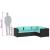 Set mobilier de grădină cu perne, 4 piese, negru, poliratan GartenMobel Dekor