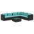 Set mobilier de grădină cu perne, 7 piese, negru, poliratan GartenMobel Dekor