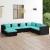 Set mobilier de grădină cu perne, 7 piese, negru, poliratan GartenMobel Dekor