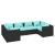 Set mobilier de grădină cu perne, 6 piese, negru, poliratan GartenMobel Dekor
