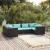 Set mobilier de grădină cu perne, 6 piese, negru, poliratan GartenMobel Dekor