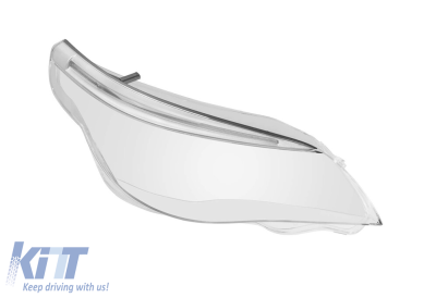 Geam drept pentru far cu sprânceană LED și garnitură cromată potrivit pentru BMW Seria 5 E60 sedan LCI, E61 break LCI 2007-2010 versiunea 1 Performance AutoTuning