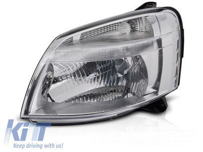Far stâng reflector potrivit pentru Citroen Berlingo, Peugeot Partner 2002-2010 cu bază cromată Performance AutoTuning