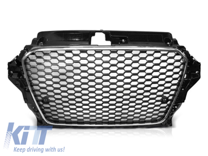 Grilă tip RS crom/neagră potrivită pentru Audi A3 2012-2016 Performance AutoTuning
