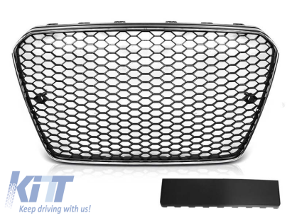 Grilă tip RS crom/neagră potrivită pentru Audi A5 2011-2016 pentru bumper standard sau S-line Performance AutoTuning