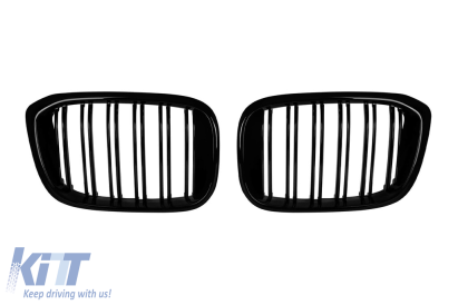 Grile rinichi cu fante duble vopsite în negru, potrivite pentru BMW X3 G01, X4 G02 2017-2021 Performance AutoTuning