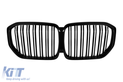 Grile rinichi cu lame duble vopsite în negru, potrivite pentru BMW X5 G05 2019-2022 Performance AutoTuning