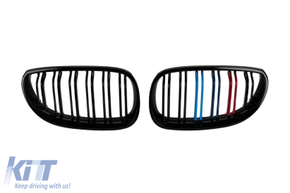 Răcitor cu nervuri duble, lac negru cu decorare M, potrivit pentru BMW Seria 5 E60 sedan, E61 touring 2004-2010 Performance AutoTuning