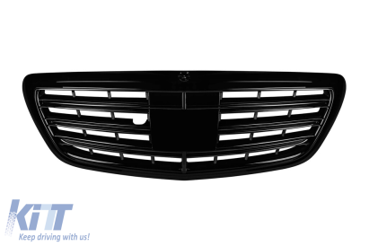 Grilaj lacuit negru tip A Design potrivit pentru Mercedes S-Class W222 2013-2020 pentru modelul cu Distronic și Night Vision Performance AutoTuning