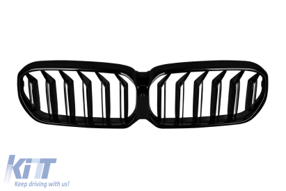 Grile rinichi cu fante duble în lac negru potrivite pentru BMW Seria 5 G30 sedan, G31 touring după 2020 Performance AutoTuning