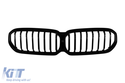 Grile rinichi cu nervuri unice vopsite în negru, potrivite pentru BMW Seria 5 G30 sedan, G31 break după 2020 Performance AutoTuning