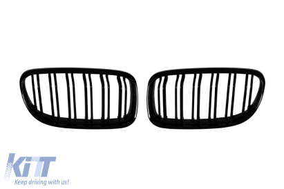 Grile rinichi tip M3 cu nervuri duble, lac negru potrivit pentru BMW Seria 3 E90 sedan, E91 break 2008-2012 Performance AutoTuning