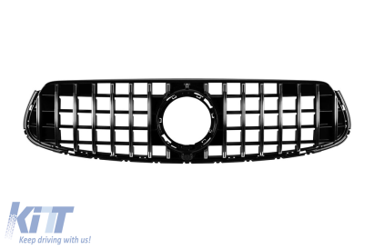 Grilă tip GT crom/negru, potrivită pentru Mercedes GLC SUV X253, GLC Coupe C253 după 2019, cu deschidere pentru cameră Performance AutoTuning