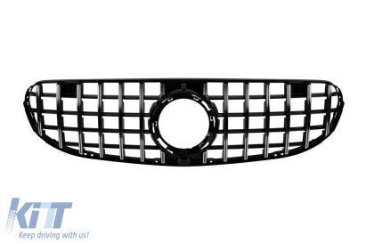 Grilă tip GT crom/neagră, potrivită pentru pachetul Offroad pentru Mercedes GLC SUV X253, GLC Coupe C253 după 2019 Performance AutoTuning