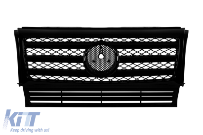 Grilaj negru lucios cu 3 lamele potrivit pentru Mercedes G-class W463 1990-2018 Performance AutoTuning