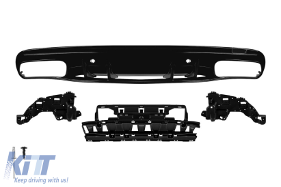 Difuzor stil C63 potrivit pentru bara spate A Design potrivită pentru Mercedes C-Class W205 2014-2020 -оо--оо- Performance AutoTuning