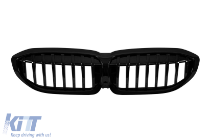 Grile rinichi cu nervuri unice vopsite în negru, potrivite pentru BMW Seria 3 G20 sedan, G21 break 2019-2022 Performance AutoTuning