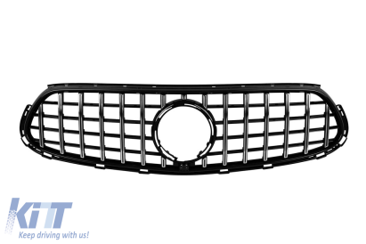 Grilă tip GT crom/neagră potrivită pentru Mercedes GLC X254 după 2023 pentru modelul cu bara de protecție A Design Performance AutoTuning