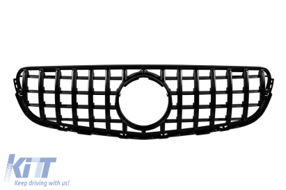 Grilă tip GT cu lac negru, potrivită pentru Mercedes GLC SUV X253, GLC Coupe C253 2015-2019 fără deschidere pentru cameră Performance AutoTuning