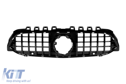 Grilaj tip GT vopsit negru, potrivit pentru Mercedes Clasa A W177 2018-2022, cu deschidere pentru cameră Performance AutoTuning