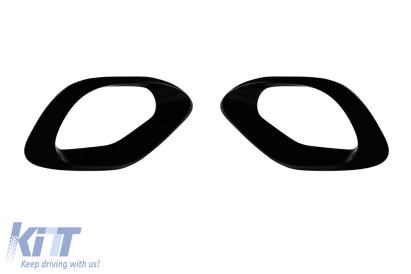 Aditive tip 63 potrivite pentru grilele laterale în bara de protecție frontală A Design-Line a Mercedes C-Class W206, S206 după 2021, lac negru Performance AutoTuning