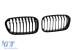 Grile rinichi cu nervuri simple, lacuite în negru, potrivite pentru BMW Seria 1 F20, F21 2015-2019 Performance AutoTuning