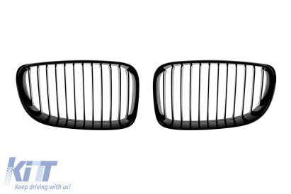Grile rinichi cu nervuri unice vopsite în negru, potrivite pentru BMW Seria 1 E81, E82, E87, E88 2007-2011 Performance AutoTuning