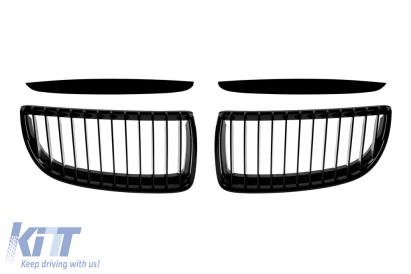 Grile de rinichi cu nervuri unice vopsite în negru, potrivite pentru BMW Seria 3 E90, E91 2005-2007 Performance AutoTuning