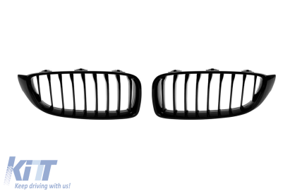 Grile de rinichi cu nervuri unice vopsite în negru potrivite pentru BMW Seria 4 F32 coupe, F33 cabrio, F36 Gran Coupe 2013-2019 Performance AutoTuning