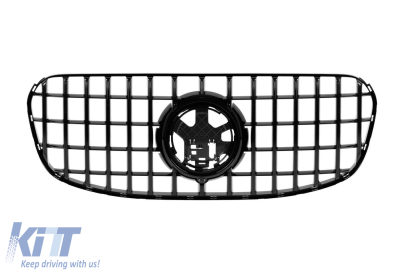 Grilaj tip GT cu lac negru potrivit pentru Mercedes GLS X167 după 2024 pentru bara de protecție frontală A Design Line Performance AutoTuning