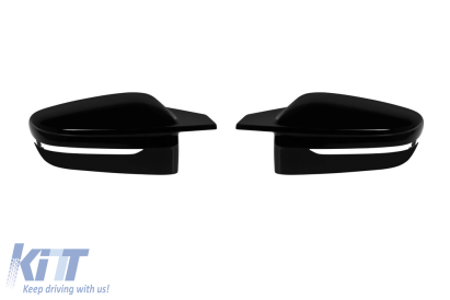 Capace tip M pentru oglinzi potrivite pentru BMW Seria 2 G42, Seria 3 G20, G21, Seria 4 G22, G23, G26, Seria 5 G30, G31, Seria 7 G11, G12, Seria 8 G14, G15, G16, lac negru Performance AutoTuning