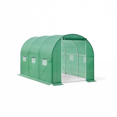 Solar de grădină Leziter cu folie și cadru metalic, 200x200x300 cm, verde