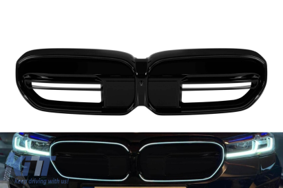 Grile de rinichi iluminate Iconic Glow potrivite pentru BMW Seria 5 G30, G31 2020-2023, lac negru Performance AutoTuning