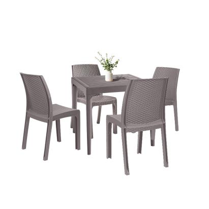Set mobilier de grădină Leziter Malinda 4+1, cappuccino, efect ratan
