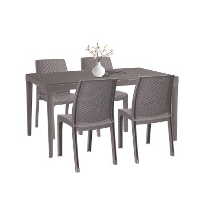Set mobilier de grădină Leziter Pauli 4+1, cappuccino, masă și 4 scaune