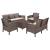 Set mobilier de grădină Leziter Venus Large, 7 locuri, maro