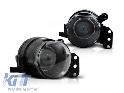 Set de proiectoare cu lentilă tip M technik/M3 potrivit pentru BMW Seria 3 E90/E91 2003-2010 negru, stânga + dreapta Performance AutoTuning