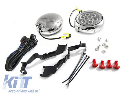 Kit de proiectoare LED potrivit pentru grila Mini Cooper toate versiunile crom, stânga + dreapta Performance AutoTuning