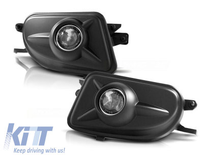 Kit de proiectoare cu lentilă potrivit pentru Mercedes E-Class W210 1999-2002/SLK R170 1996-2000/CLK W208 1998-2002 negru, stânga + dreapta Performance AutoTuning