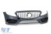 Bumper frontal A Design Line potrivit pentru Mercedes C-Class W205 sedan, S205 break 2013-2018 cu grilaj GT crom/negru Performance AutoTuning
