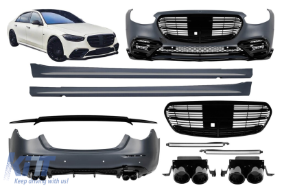 Pachet de tuning potrivit pentru Mercedes S-Class W223 după 2020 cu praguri laterale Performance AutoTuning